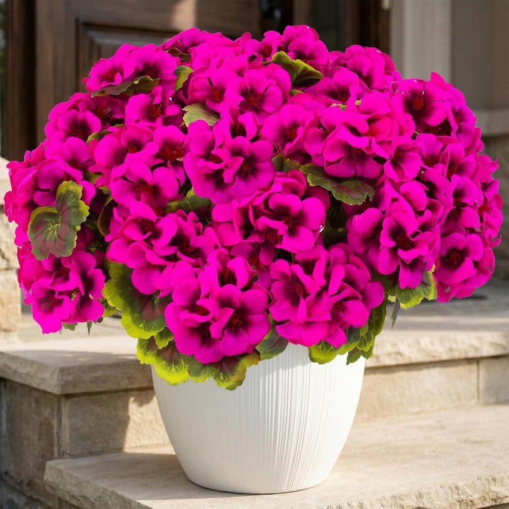 8-Pcs Rose Artificial Realistic Silk Flowers Faux Garden Front Door Home Decor